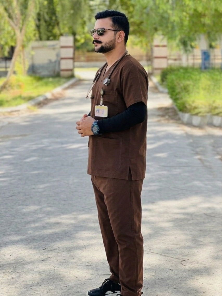 Executive Unisex Scrubs MD-85 (Brown)