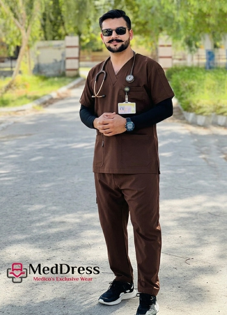Executive Unisex Scrubs MD-85 (Brown)